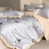 Digital Print Cotton Bedding Set: Pastoral Style, Wide-Edge, Four-Piece, All-Season.
