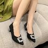 Scarpe con Tacco Donna Cristallo Primavera Punta Acuta Donna Scollate Tacco Alto Eleganti Scarpe da Lavoro Donna Zapatos De Mujer