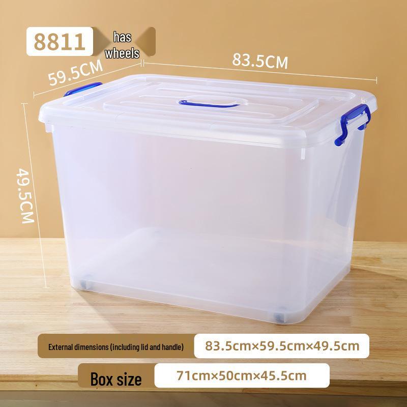 Caja de Almacenamiento de Plástico Transparente Extra Grande con Ruedas para Ropa y Edredones