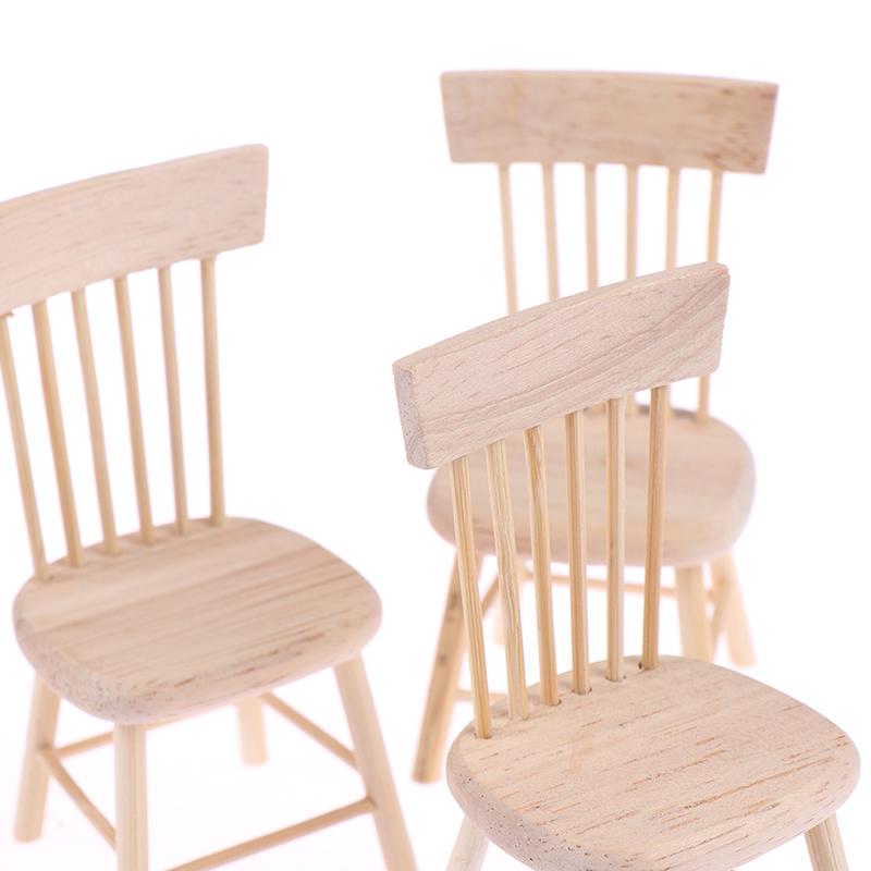 1Set 1/12 Dollhouse Miniature Dining Table Chair Doll House Wooden Furniture Toy