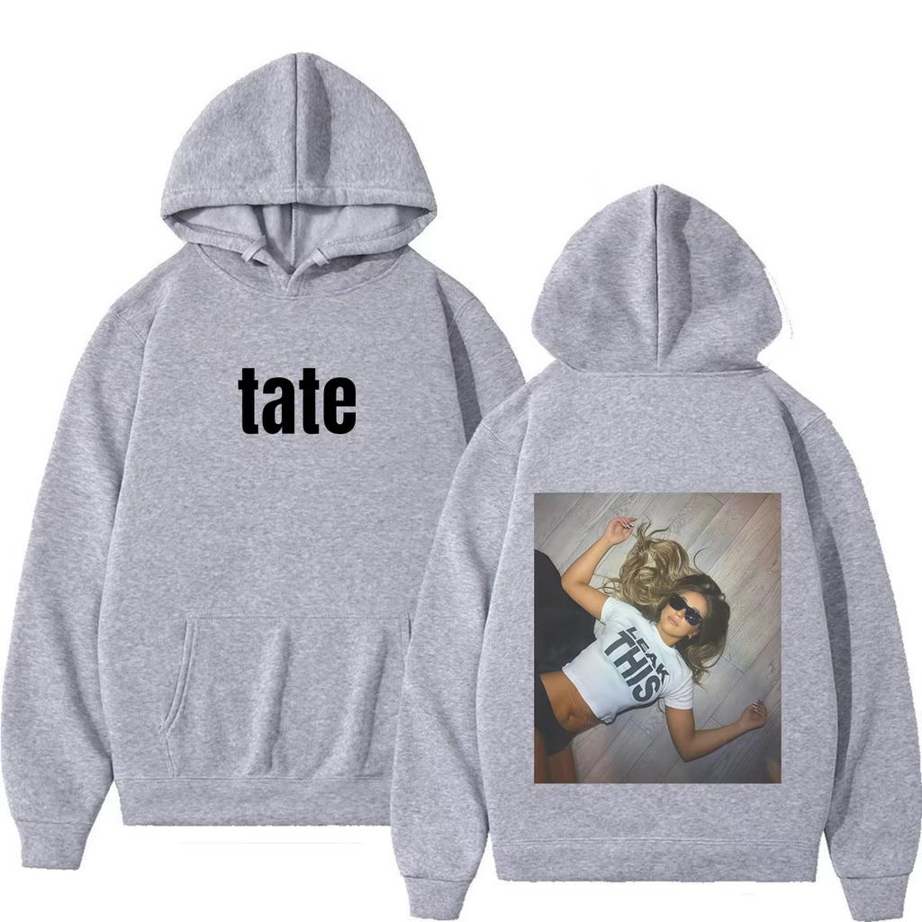 Singer Tate McRae Tour 2026 Print Hoodie Long Sleeve Fashion Hooded Sweatshirt Casual Unisex Streetwear Vintage Printed Sweatshirt