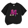 Zombie Style A4 Letter Dripping Graphic Print Kids Short Sleeve Tee Hip Hop Crew Neck Casual Children Daily Top