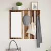 Wall Mounted Coat Rack with Shelf Reclaimed Wood Look 84 X 10 X 80 Cm