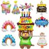 2026 New Color Rainbow Canopy & Birthday Banner Cake Decoration Balloons