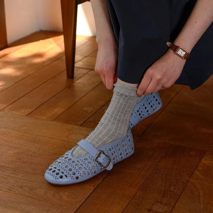 Big Gold See-through Socks_KS0260127