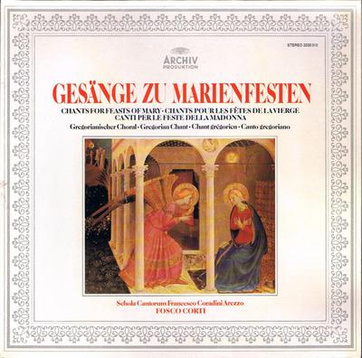 Disque Vinyle SCHOLA CANTORUM FRANCESCO CORADINI Chants pour les fêtes de Marie Grégorien 2533310 ARCHIV PRODUKT 1976 Allemagne Classique Occasion