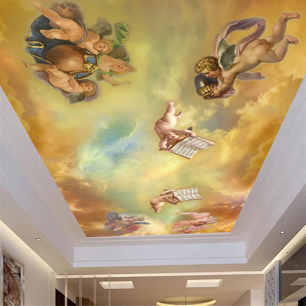 3d Wall Mural Angel Ceiling Mural Living Room Bedroom Ceiling Wallpaper