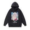 Trendy Brand Washed Hooded Sweatshirt Japanese Street Hip Hop Cartoon Print Hoodie Vintage Vintage Jacket Men'S And Women'S Fashion
