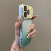 Fashion Gradient Glitter Sparkling Crystal Camera Window Case For iPhone 17Pro 17 16 15 14 Pro Max 13 Plating Bumper Armor Cover