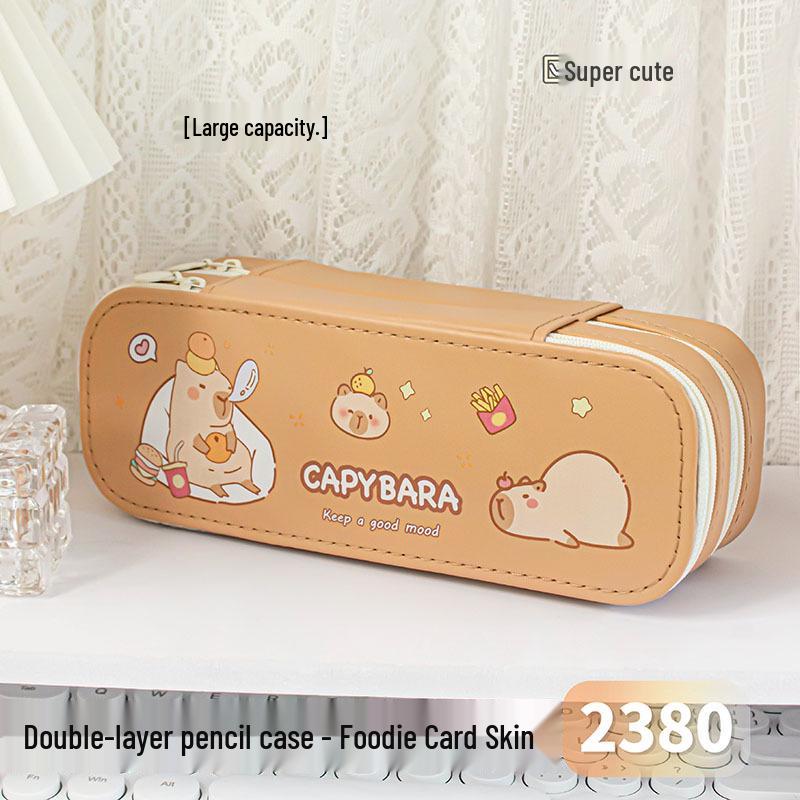High-Capacity Double-Layer Cartoon Pencil Case - Cute & Functional Stationery Box for Students