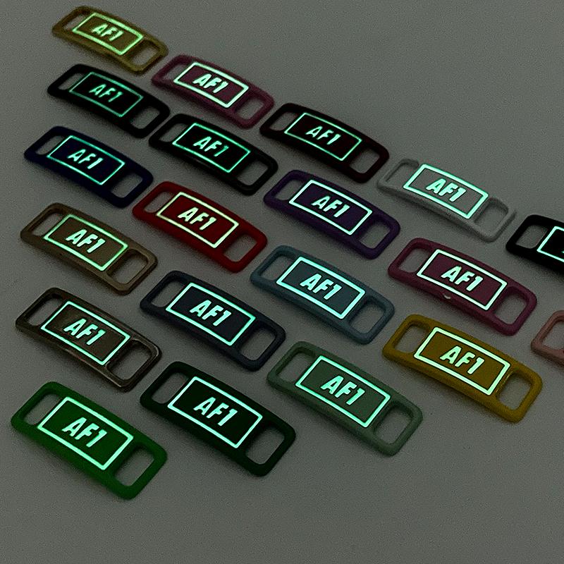 NO.8 2Pcs Fluorescent Shoe Buckle Shoelaces for Sneakers Luminous Glowing AF1 Shoes Accessories Decoration Shoelace