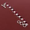 Faceted Mozambique Garnet Bracelet Gemstone Jewelry 925 Sterling Silver Bracelet Adjustable Chain Bracelet Handmade Jewelry Anniversary Gift