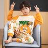 Boys Cotton Pajama Set Long Sleeve Cartoon Print Sleepwear Kids Teens Home Wear
