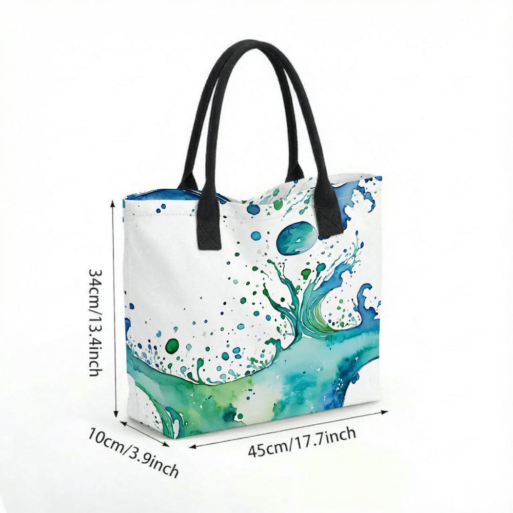 Waterverf Golf Tote Bag Casual Grote Capaciteit Schouder Handtas voor Dagelijks Gebruik