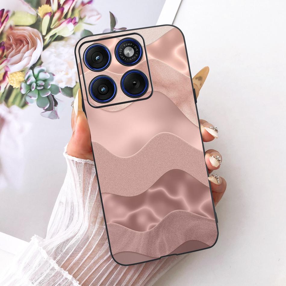 For Motorola Edge 70 Cute Flower Butterfly Cat Painted Case For Motorola Moto X70 Air Edge70 5G Black Silicone Soft Phone Cases