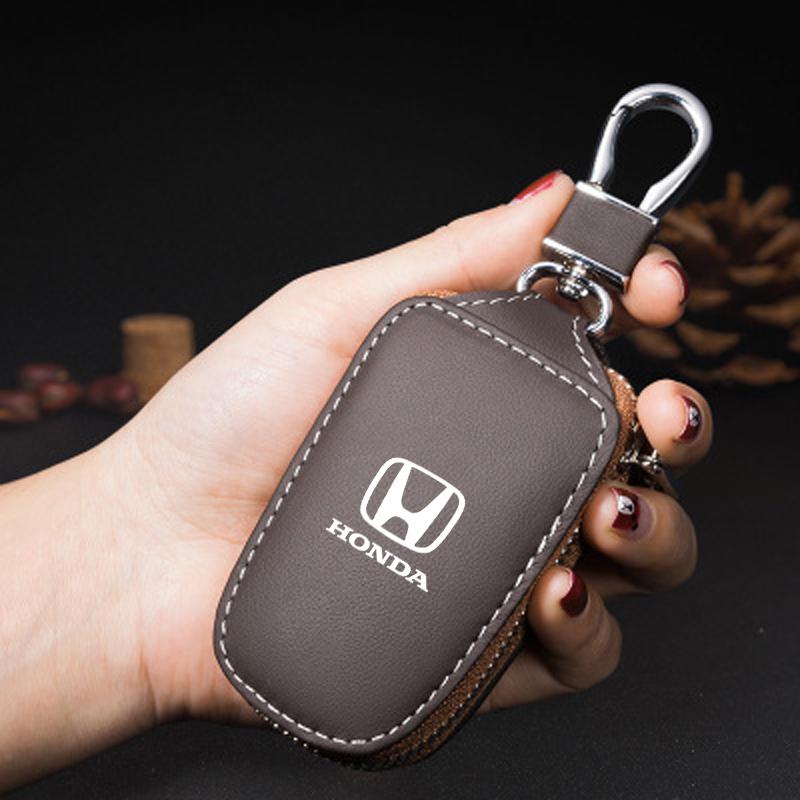 Custodia portachiavi intelligente per auto Portafoglio Portachiavi in pelle Ciondolo proteggi Per Honda Mugen Power Civic Accords CRV Hrv Jazz CBR VTEC VFR