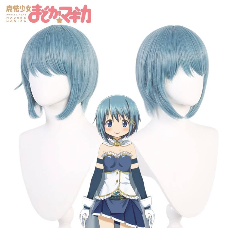 Puella Magi Madoka Magica Sayaka Miki Blaue Cosplay-Perücke Hitzebeständige Faser