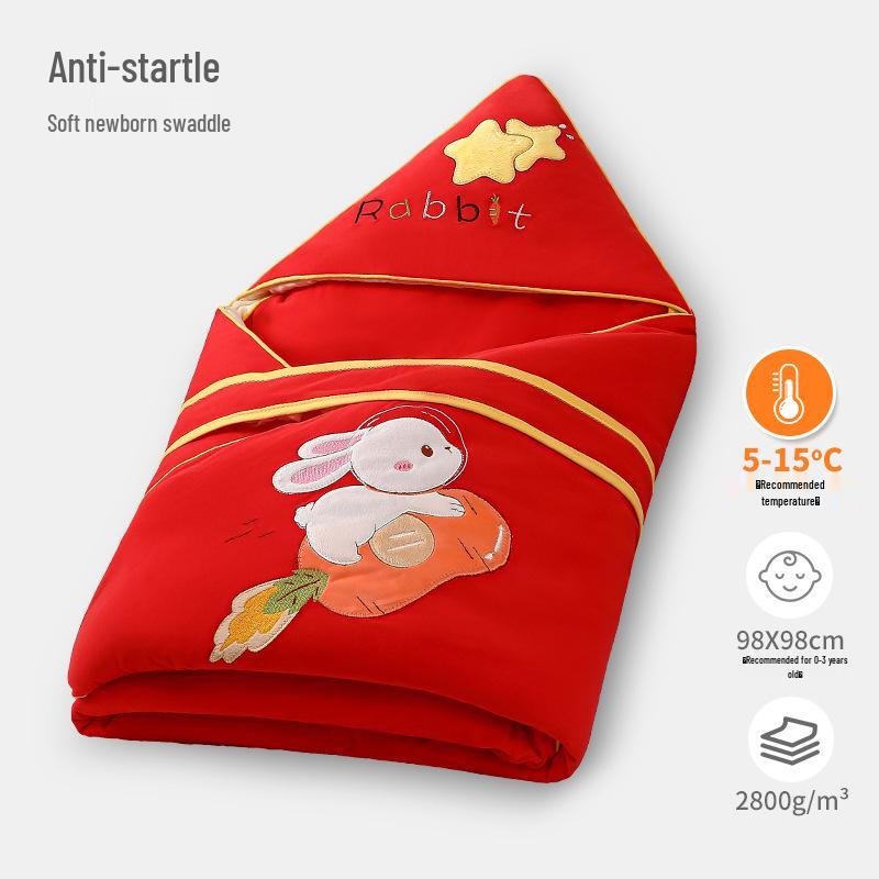 Thickened Cotton Swaddle Blanket for Newborns - Cozy Outdoor & Delivery Room Use