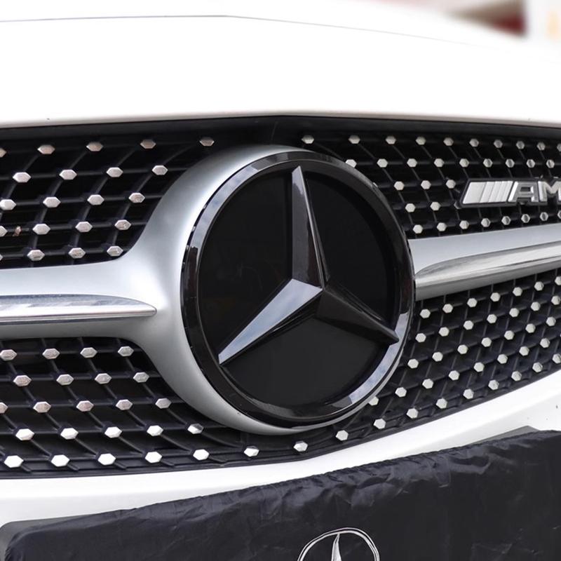 188/210MM Car Front Grille Badge Decal Cover Emblem Stickers Auto Accessories For Mercedes Benz AMG W204 W203 W212 W211 W124 W210 GLC GLE E CLA GLA