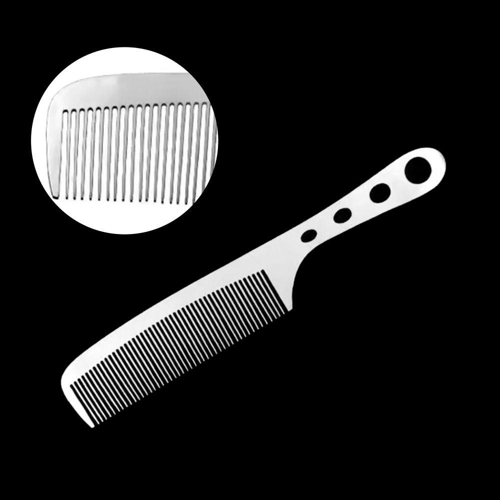 Stainless Steel Anti Static Comb Ultra-thin Silver Hairdressing Styling Comb Hair Cutting Tools Hair Combs Metal Barber Comb
