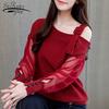 SURWENYUE Long Sleeve Shirt Fashion Woman Blouses Off Shoulder Top Women Blouse Shirt Clothing
