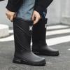 High tube rain shoes men's non-slip waterproof fashion medium tube rain boots warm rubber shoes kitchen work long tube water shoe cover shoes