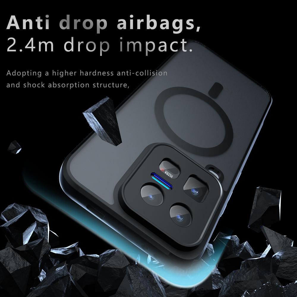 For iQOO 15 Ultra Case Magnetic Matte Frosted Translucent Airbag Drop-proof Non-yellowing Anti-Fingerprint Cover