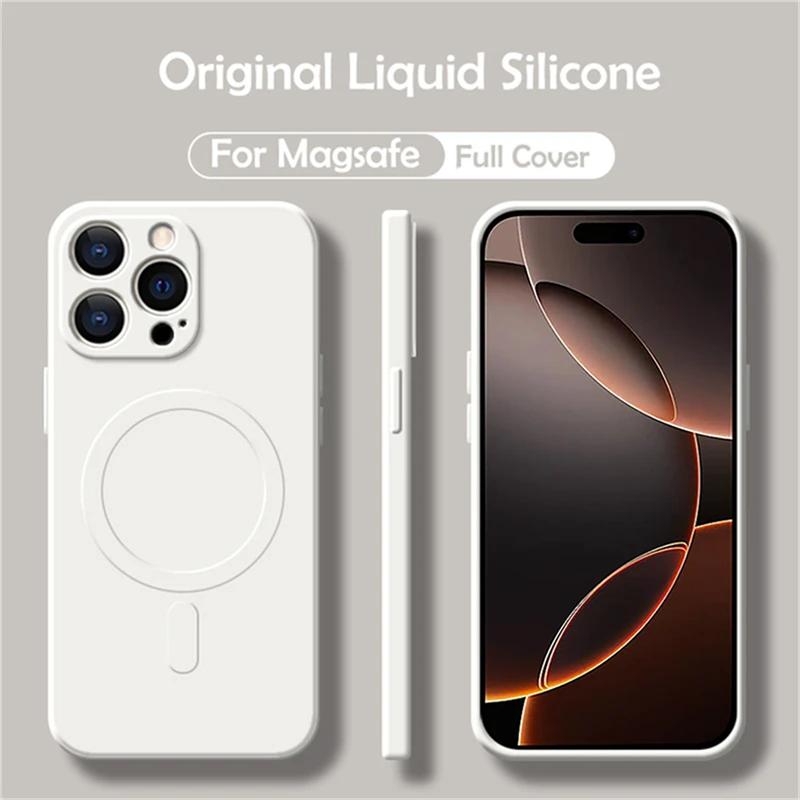 Liquid Silicone Magsafe Phone Case for IPhone 17 Air 14 15 Plus 12 13 Mini 11 Pro Max Magnetic Wireless Charging Cover