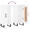 Sideboard High Gloss White 34.5 X 34 X 90 Cm Engineered Wood