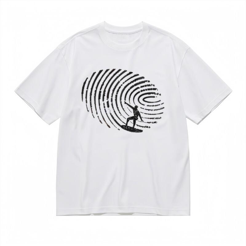 Men's Comfy Classic T-Shirt Mens Womens Tees Top Dynamic Black Contour Surfing Design Tee White Tops