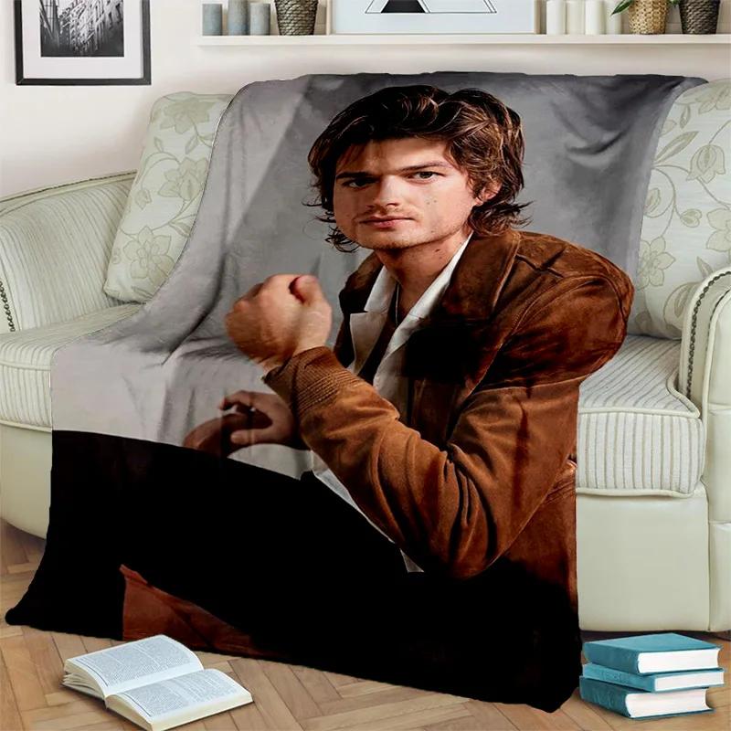 Joe Keery Aktorius 3D spausdinimo HD pledas, minkštas užklotas namams, miegamajam, lovai, sofai, iškylai, kelionėms, biurui, poilsio uždangalas, vaikams