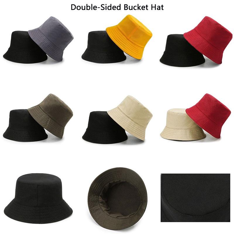 Stylish Unisex Oversize Bucket Hat For Big Head, Double Sided Cotton Cap For Sun And Wind Protection