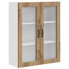 Wall Mounted Glass Cabinet PORTO Artisan Oak 80 X 31 X 100 Cm