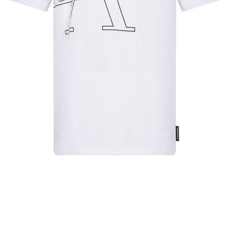 Emporio Armani EA SS23 Letter Pattern Crew Neck Short Sleeve T-Shirt Men Tops White 6Z1TB1-1JPZZ-0100