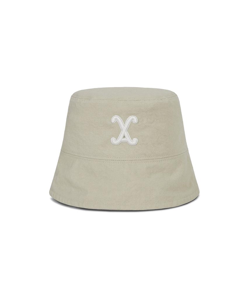 Bajal Va Curved 3D Logo Drop Bucket Hat Beige