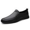 Genuine Leather Man Slip On Footwear Comfy Man Formal Shoes Wedding Party Mens Dress Flats Breath Driving Lazy Loafers Moccasins