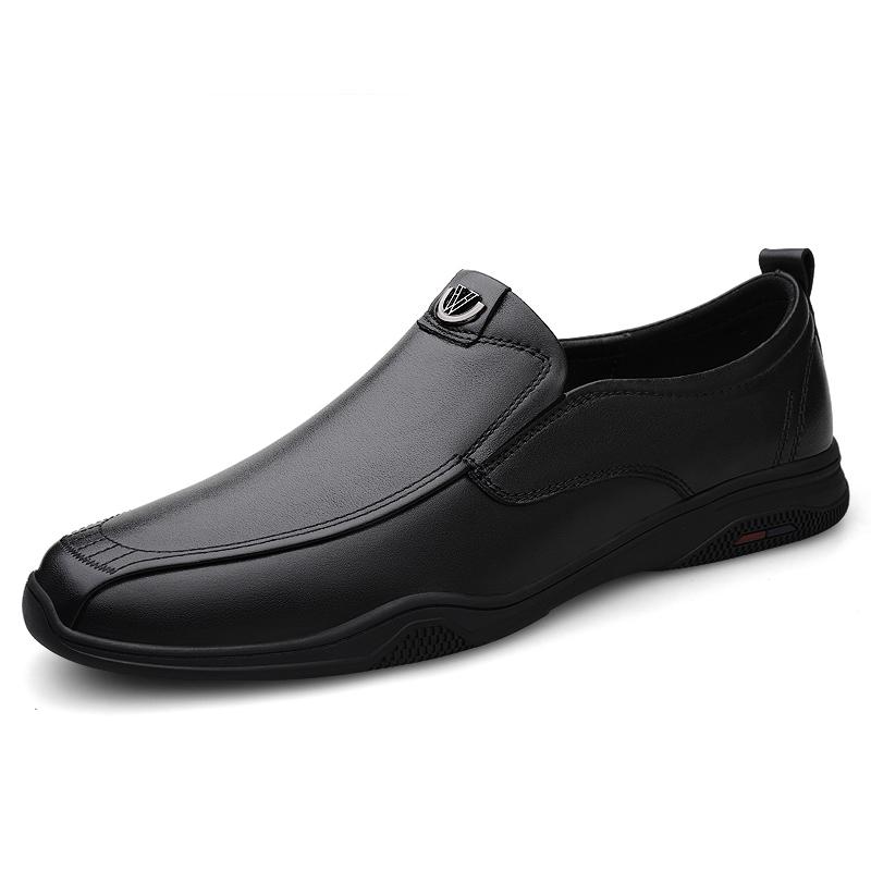 Genuine Leather Man Slip On Footwear Comfy Man Formal Shoes Wedding Party Mens Dress Flats Breath Driving Lazy Loafers Moccasins