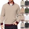 Men's Casual Long-Sleeved Collared Quarter-Zip Sweatshirt