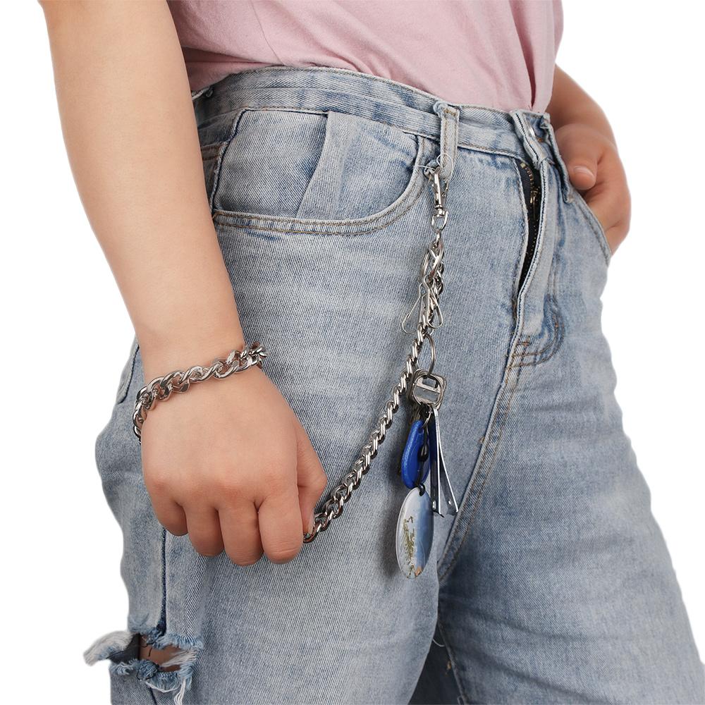 Metal Hip Hop Jewelry Punk Rock Biker Link Thick chain Pant Jean Keychain Wallet Chain Belt