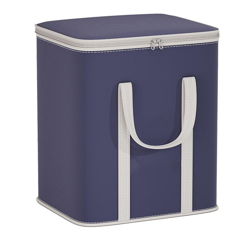 50/80/120L Folding storage bag for bedroom clothes, navy blue backpack storage box, large capacity storage bag