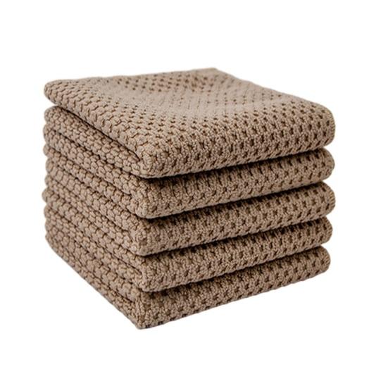 5Pcs Microfiber Dishcloths Absorbent Textured Reusable Rag Kitchen Cleaning Cloth for Washing Dishes Wiping Glassware