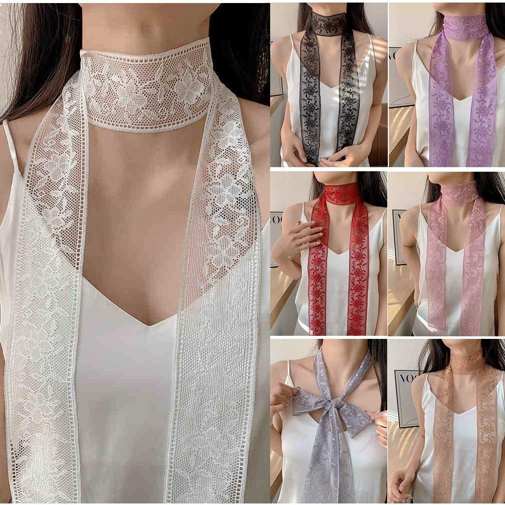 Thin Lace Wrap Scarves Soft Lace Neck Strap Retro Evening Party Scarves  Dress Decoration