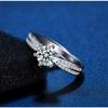 Heart-shaped Jewelry Women's Finger Ring, Elegant Wedding Ring with Six Claws and Simple Heart Design, Women's Engagement Ring Accessory