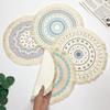 Natural Heat Resistant Bohemian Placemat Non-Slip Weave Braided Table Mat Jute Tassel Woven Mat Kitchen Table