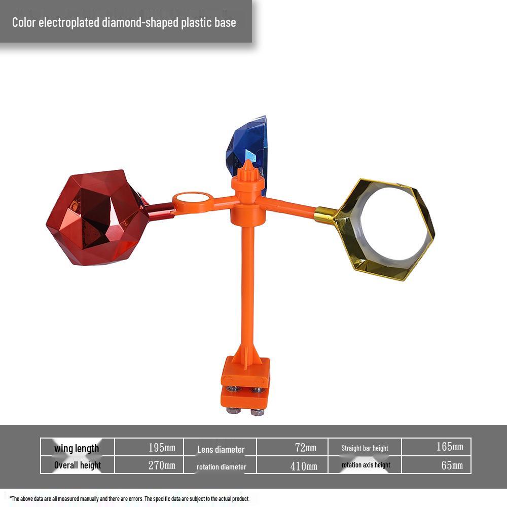 Solar Wind-Powered Reflective Bird Repeller for Outdoor Farms and Fish Ponds