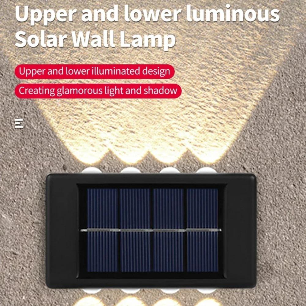 Outdoor 6/8/10 LED Solar Garden Light Solar Wall Lamp Up And Down Luminous Waterproof Solar Powered Wall Washer Light Yard Street Decor