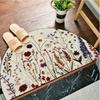 1Pcs Colorful Wildflowers Pattern Semi Circle Welcome Doormat Non-Slip for Outdoor Patio Porch Kitchen Bathroom Entryway Floor Mat