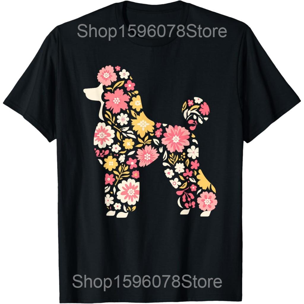 Meilleur Design Caniche Standard pour Hommes Femmes Amoureux de Caniche Chien T-shirts Coton Streetwear T-shirt Manches Courtes Unisexe Vêtements Amples