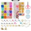 8mm Crackle Bead Bracelet Set: DIY Jewelry Flower Bead Accessories, Lampwork Crystal Loose Beads.