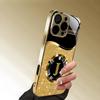 Glänzendes Buchstaben-J-Muster Gold-Metallic-Lack Glas-Handyhülle Für iPhone 17 Pro Max 16 15 14 13 12 11 17Air 15 14 Plus 16E Hülle
